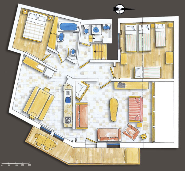 Plan de l'appartement à louer à Montchavin